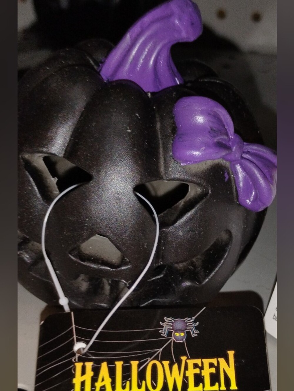 Kids Halloween Pumpkin Headband in Black & Purple